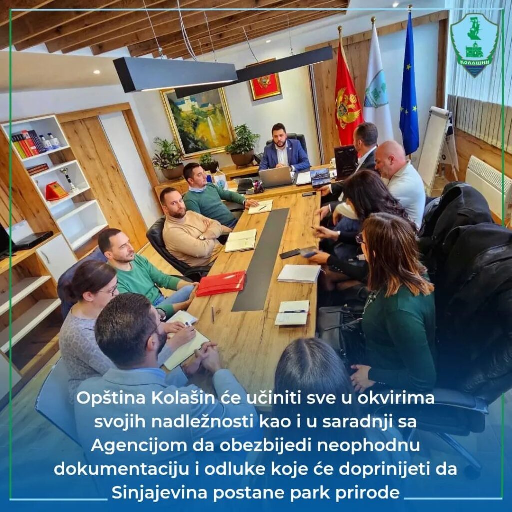 Sastanak povodom proglašenja Sinjajevine za park prirode upriličen je danas kod predsjednika Opštine Kolašin Vladimira Martinovića